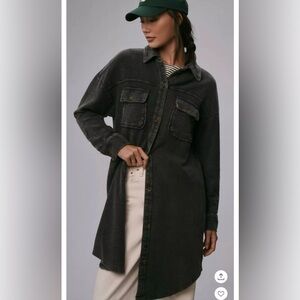 Anthropologie pilcro shacket duster button up grunge xs relaxed lounge oversized